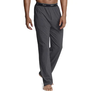 Hanes Men's Logo Waistband Solid Jersey Pants