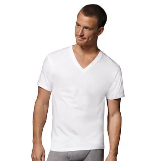 Hanes Men's Tagless V-Neck Undershirt (Pack of 6)