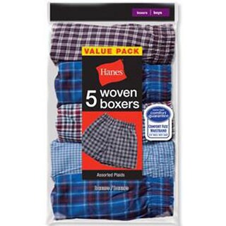 Hanes Men's Covered Waistband Woven Plaid Boxer
