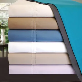 1000 Thread Count Cotton Deep Pocket Solid Sheet Set with Bonus Pillowcases