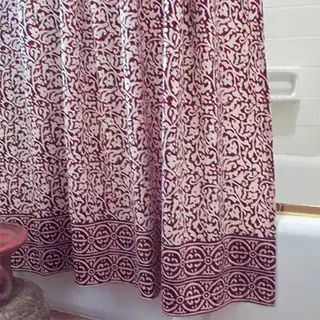 Brown Chain Detailing Cotton Shower Curtain (India)