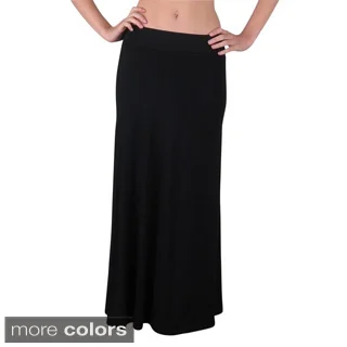 Free to Live Women's Foldover High Waisted Flowy Maxi Skirt