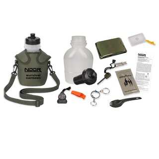 NDuR 46oz Survival Canteen Kit with Advanced Filter and Pouch