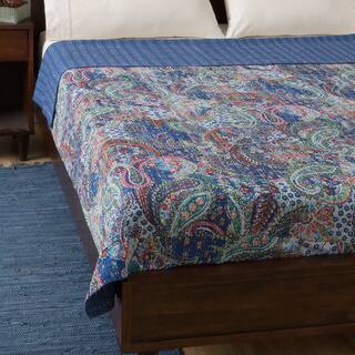 Cotton Kantha Blue Bed Cover (India)