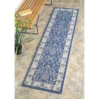 nuLOOM Traditional Modern Indoor/ Outdoor Blue Porch Runner Rug (2' x 7'6)