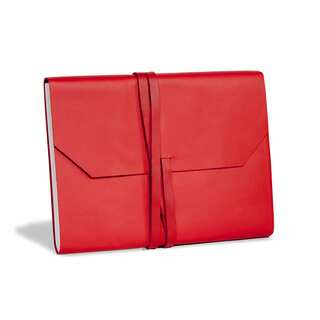 Red Leather Journal with Wrap Tie Closure (India)