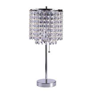 Art Deco Glam Dangling Crystal Table Lamp