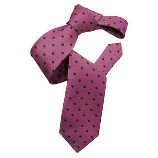 Dmitry Men's Pink Polka Dot Patterned Italian Silk Tie