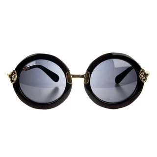 Crummy Bunny Little Girls' Black Round Frame Polarized Sunglasses