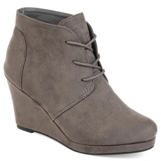 Journee Collection Women's 'Enter' Faux Suede Wedge Booties