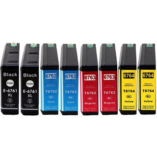 676 T676 T676XL Ink Cartridge for Epson Workforce WP-4020 WP-4090 WP-4530 WP-4533 WP-4540 WP-4010 WP-4590 Printers (Pack of 8)