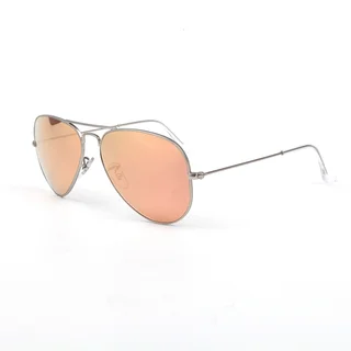 Ray-Ban RB3025 58mm Sunglasses Matte Silver Mirror Pink Lenses