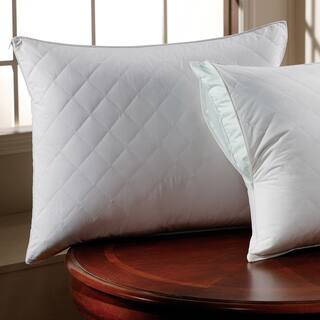 300 Thread Count Cotton Sateen Quilted Pillow Protector with Zipper (Set of 2)