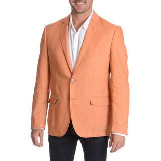 Daniel Hechter Men's Orange Garment Wash Linen Sport Coat
