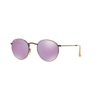 Ray-Ban RB3447 Round Flash Lilac Mirror Lenses Sunglasses