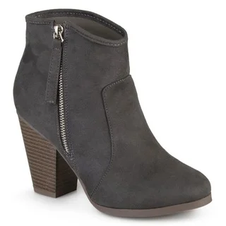 Journee Collection Women's 'Link' High Heel Faux Suede Ankle Booties