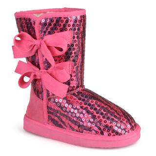 Journee Kid's 'K-Bow' Sequined Bow Boots