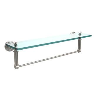 Waverly Place Collection 22-inch Glass Vanity Shelf with Integrated Towel Bar