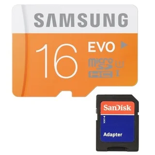 Samsung 16GB EVO Class 10 Micro SDHC with Adapter up to 48MB/s (MB-MP16DA/AM)