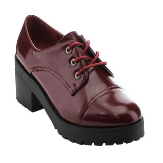 Jacobies Beverly Hills Jess-2 Women's Chic Chunky Heel Lace-up Oxford