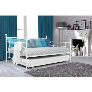 DHP White Manila Full Size Metal Daybed and Twin Size Trundle
