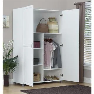 Altra SystemBuild White Kendall 48 inch Wardrobe Storage Cabinet