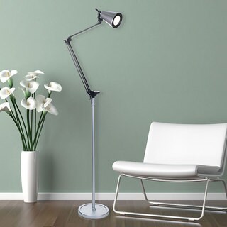 Adjustable LED Floor Lamp, 72-inch, Silver