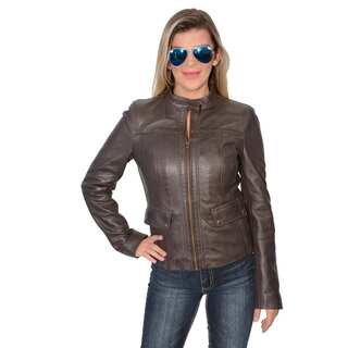 Women's Lambskin Leather Scuba Jacket