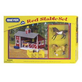 BREYER Stablemates Red Stable Play Set