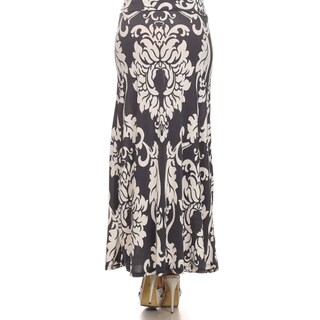 MOA Collection Women's Plus Grey High Waist Maxi Skirt