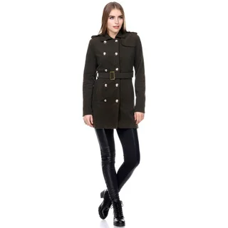 Stanzino Women's Double Breasted Military Trench Coat