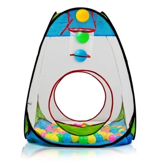 Dimple Childrens Pop-up Tent with Basket Ball Hoop and 100 Balls DC11610