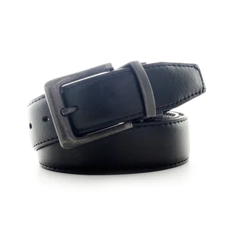 Faddism Men's Leather Reversible Belt with Gunmetal Buckle
