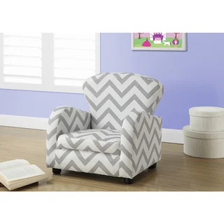 Grey Chevron Fabric Juvenile Chair