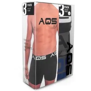 AQS Men's Black and Blue Boxer Briefs 3-Pack