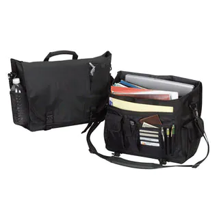 Goodhope Black Flapover 15-inch Laptop Messenger Bag