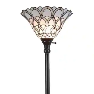 Amora Lighting Tiffany-style Jewel 72-inch Floor Torchiere Lamp