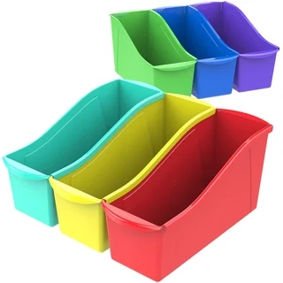 Book Bin 5-pack with Front Pockets (Pack of 6)