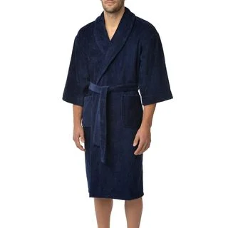 Majestic Men's Solid Cotton Terry Shawl Robe