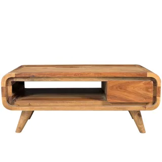 Wanderloot Oslo Solid Indian Rosewood Coffee Table with Drawer (India)
