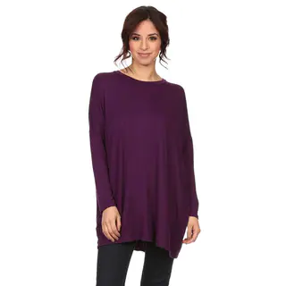 MOA Collection Women's Solid Draped Top