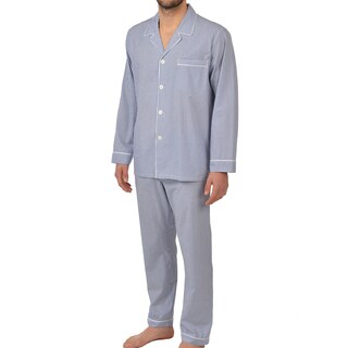 Majestic Men's Cobalt Woven Long Sleeve Pajama Set