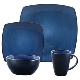 SoHo Lounge Stoneware Blue 16-piece Dinnerware Set