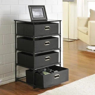 Ameriwood Home Sidney Black 4-drawer Storage End Table