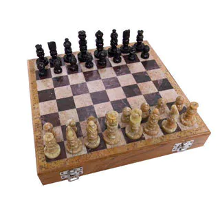 Carved Soapstone 10-inch Chess Set (India)
