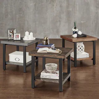 Cyra Industrial Reclaimed Accent End Table by TRIBECCA HOME