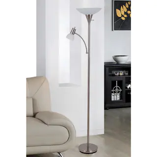 Catalina 17539-000 70.7-Inch Mother and Son Torchiere Floor Lamp with Frosted Glass Shade