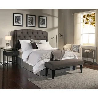 Republic Design House Peyton Grey Tufted Upholstered Headboard-Bench Collection