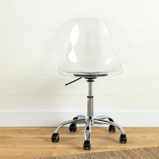 South Shore Clear Acrylic Office Chair with Wheels