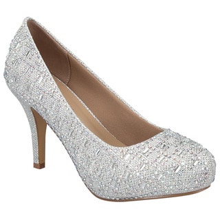 Beston GB28 Women's Glitter Rhinestone Slip-on Party Heels